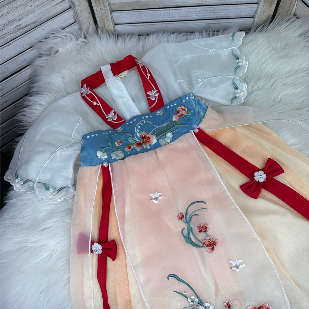 Girls Traditional Chinese Hanfu Embroidered Dress Cosplay Costume Formal 6/7